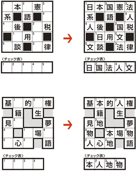 漢字ナンクロ・スケルトン風ナンクロ